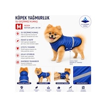 Köpek Yağmurluk M Beden Boyun Çapı 30 Cm Su Geçirmez Reflektörlü Çıtçıtlı - Mavi