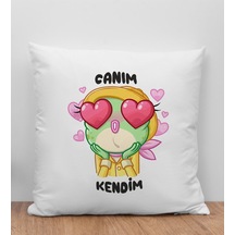 Bk Gift Canım Kendim Tasarımlı Beyaz Kırlent Yastık, Arkadaşa Hediye, Doğum Günü Hediyesi Kobitmeyencom29844 Bk Gift