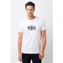 Marduk Logo Baskılı Beyaz Erkek Tshirt
