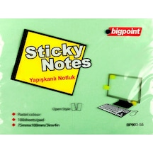 Bigpoint Yapışkanlı Not Kağıdı 75x100 Yeşil Bp803-55