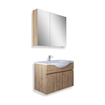 Teta Home Kahire 80 Cm Mdf Banyo Dolabı Seti Safir Meşe Safir Meşe