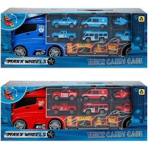 Sunman Oyuncak Maxx Wheels Transporter 40 Cm 6 Araçlı Aksesuarlı Set 2 S00002327