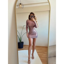 Havens Disco Payet Sırt Dekolteli Mini Elbise Pembe