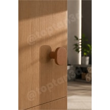 15 Adet - Kahverengi Oval Kare Kulp - Modern Ve Şık Dolap, Gardırop, Şifonyer, Komodin Ve Çekmece Kulpu Vida Dahil Sarı