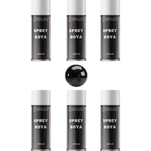 6 Adet Ral 9005 Parlak Siyah Sprey Boya 400 Ml.