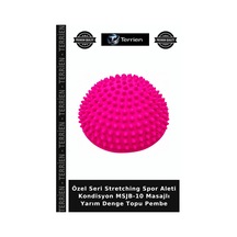 Özel Seri Stretching Spor Aleti Kondisyon Msjb-10 Masajlı Yarım Denge Topu Pembe