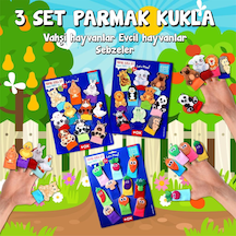 3 Set - 30 Parça Tox Evcil . Vahşi Hayvanlar ve Sebzeler Parmak K.
