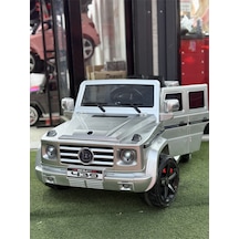 Brabus Özel Plaka Hediyeli Akülü Araba 0-6 Yaş Kumandalı Gümüş