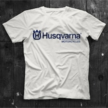 Adrift Unisex Husqvarna Beyaz Tişört T-shirt Beyaz
