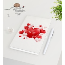 Kişiye Özel Sevgililer Günü Beyaz Defter Kalem Seti-41