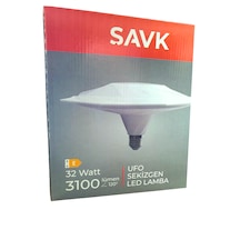 Şavk Sekiz Köşeli Led E27 Duy 32w 3100 Lumen 6500k Beyaz Isık