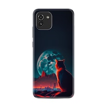 Samsung Samsung Galaxy Uyumlu A03 Kılıf Boutique Baskılı Resimli Dalgın Kedi Pcode -074