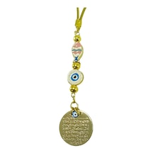 Çerçeveli Renkli Balık Nazar Gold Metal Ayetel Kürsi Araba Dikiz