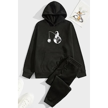 Uyguntarz Unisex Uzay Temalı Eşofman Takımı Siyah