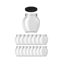210 Ml Metal Siyah Kapaklı 210 Cc Cam Konserve Yumurta Kavanoz 15 Adet
