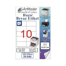 A4 Hazır Beyaz Etiket 105x56 Mm 10 Sayfa 1 Paket 10 Lu Kendinden Yapışkanlı Fotokopi Lazer İnkjet Kağıdı Yazıcılar İçin