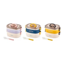 Vagonlife Beslenme Kutusu Lunch Box 1200 Ml 3 Bölmeli Paslanmaz Çelik Bl50251-2 Çok Renkli