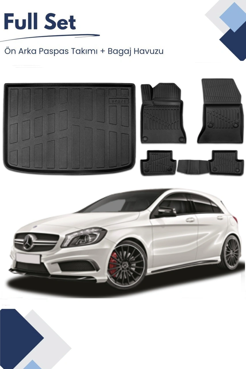 Mercedes A Serisi W176 2016 Model Tam Uyumlu Paspas+bagaj Havuzu Seti