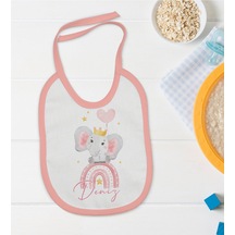 BK Kids Kişiye Özel Pembe Bebek Mama Önlüğü - Model 124 Pembe