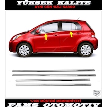 Toyota Uyumlu Yaris Krom Cam Çıtası 4 Prç. 2005-2011 Paslanmaz Çelik