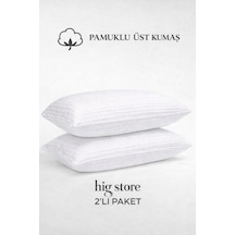 Üç Boyutlu Pamuklu %100 Sıvı Su Geçirmez 50x70 Ebat Fermuarlı Yastık Alezi 2 Adet Beyaz