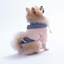 Pembe Sera Stripe Köpek Hoodie Köpek Sweat Köpek Kıyafeti Kedi Kıyafeti