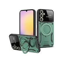 Samsung Galaxy A54 5g Kılıf Joy Lens Standlı Kapak - Koyu Yeşil