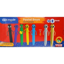 Kids Mode Yağlı Pastel Boya Altıgen 12+2 Renk Dkpb100