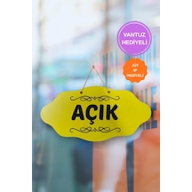 Dekoratif Açık-kapalı Tabelası - Sarı