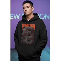 Sevbano Pantera Rock Metal Müzik Grubu Ön Baskılı Unisex Oversize Premium Siyah