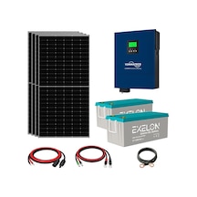 4x600w Topcon Güneş Paneli 4.2kva İnverter 2x12v 200ah Jel Akü Hazır Solar Enerji Paketi