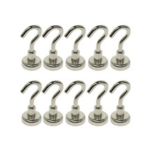 Dünya Magnet 10 Adet 16mm Pot Mıknatıs - Güçlü Neodyum Askı Kanca Mıknatıs 10'lu Paket - N35
