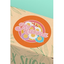 Mama Çiçekli Retro Yuvarlak Sticker Etiketi 3x3cm St2400 Çok Renkli