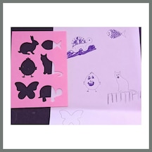 Bezos 3d Baskı Hayvan Figürleri Çizim Şablonu - Çoklu Desen Kalıbı - Pembe Mmbz