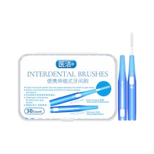 Tenfowee Diş Arası Temizleyici Fırçası - 30 Adet, Genişletilebilir Başlık, Tüm Diş Boyutları İçin, 0.7mm Mavi