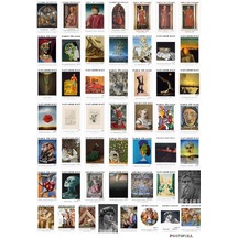 Postifull Ressamlar Kolaj Seti, Sanatsal Poster Kartları, Bant Hediyeli - 50 Adet 10*15cm Duvar Posterleri kolaj239ressam50