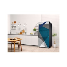 Mavi Geometrik Buzdolabı Kaplama Sticker Kendinden Yapışkanlı Folyo 75x200 Cm