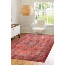 Blues Vintage Desenli Dokuma Taban Dekoratif Kırmızı Halı (Al 131