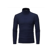 Lacivert Erkekler Sonbahar Kazaklar Uzun Kollu Balıkçı Yaka T-shirt Katı Temel Kış Moda Üst Lacivert Lacivert Erkekler Sonbahar Kazaklar Uzun Kollu Balıkçı Yaka T-shirt Katı Temel Kış Moda Üst Lacivert