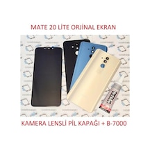 Tkgz -  Mate 20 Lite Lcd Ekran Dokunmatik + Pil Kapağı B-7000 (275880001) Renk Seçeneği-Siyah