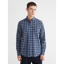 Lcwaıkıkı Classic Lacivert Regular Fit Ekose Erkek Gömlek