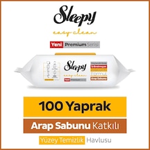 Şeylişeyler - Sleepy Arap Sabunlu Yüzey Temizlik Havlusu 100 Yaprak 3 Paket beyaz