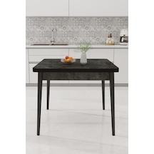 Renlife Küçük Mutfak Yemek Masası 70x70 Kare Metal Ayaklı Modern Masa Antrasit Gri