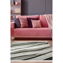 Alanur Home Kaymaz Dijital Mutfak & Salon Halı Star Pamuk Saçaklı Mermer E5032 Beyaz