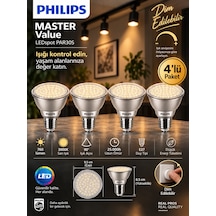 4 Adet Philips 9.5w 3000k Sarı Işık E27 Duylu 760 Lümen Dim Edilebilir Par30 Ampul