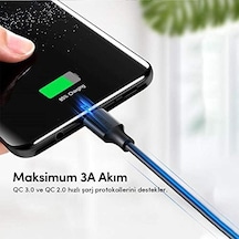 2.0 A Usb-a & Usb-c & Şarj Ve Data Kablosu, 50 Santimetre, Siyah, 60115
