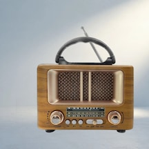 Retro Ahşap Tasarımlı Bluetooth Radyo Taşınabilir Fm/am Mini Model