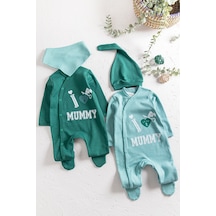 Babymod I Love Mummy Baskılı 2'Li Uzun Kollu Kız/Erkek Bebek Tulum Takım