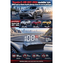 Toyota C-hr 2017-2026 Modeller İçin Obd2 Head Up Display Hayalet Gösterge Ekranı Ön Cam Hız Göstergesi
