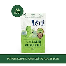 Kuzu Etli Yaş Kedi Maması 85 Gr X 24 Adet Jöle İçinde Parça Etli - Yetişkin Kedi